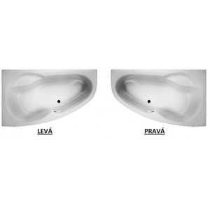 HOPA - Asymetrická vana MILANO - Provedení vany - Pravé, Rozměr vany - 150 × 95 cm (OLVMIL15P+VANNOZ)