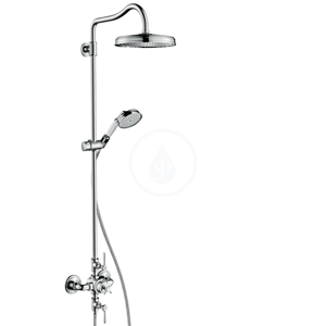 AXOR - Montreux Showerpipe s termostatickou batériou a hornou sprchou 1jet, kefovaný nikel (16572820)
