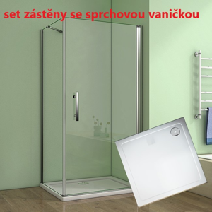 H K - Čtvercový sprchový kout MELODY A1 90 cm s jednokřídlými dveřmi včetně sprchové vaničky z litého mramoru, sklo GRAPE, levá varianta (SE-MELODYA190GRAPE/SE-ROCKY-90SQ)