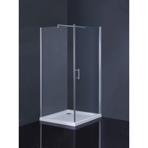 HOPA HOPA - Čtvercový sprchový set OSUNA + BURGAS - 90 × 90 × 185 cm, Včetně vaničky, 5mm čiré, Hliník chrom (OLBOSU90CC+VANKBUR90N2)