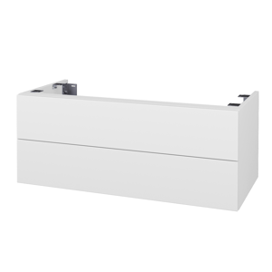 Dřevojas - Doplňková skříňka pod desku DSD SZZ2 100. bez výřezu (výška 40 cm) - N01 Bílá lesk / D01 Beton (231026)