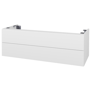 Dřevojas - Doplňková skříňka pod desku DSD SZZ2 120. bez výřezu (výška 40 cm) - N01 Bílá lesk / D01 Beton (233365)
