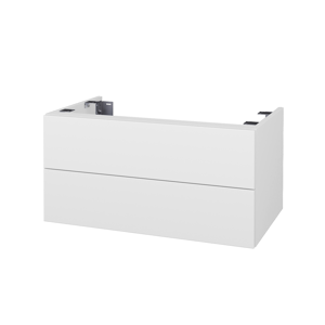 Dřevojas - Doplňková skříňka pod desku DSD SZZ2 80. bez výřezu (výška 40 cm) - N01 Bílá lesk / D01 Beton (227128)
