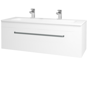 Dřevojas - Koupelnová skříň ASTON SZZ 120 - N01 Bílá lesk / Úchytka T01 / M01 Bílá mat (200121AU)