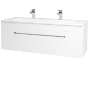 Dřevojas - Koupelnová skříň ASTON SZZ 120 - N01 Bílá lesk / Úchytka T03 / M01 Bílá mat (200121CU)