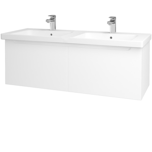 Dřevojas - Koupelnová skříň COLOR SZZ 125 - N01 Bílá lesk / M01 Bílá mat (201838)