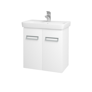 Dřevojas - Koupelnová skříň DOOR SZD2 60 - N01 Bílá lesk / M01 Bílá mat (205188)