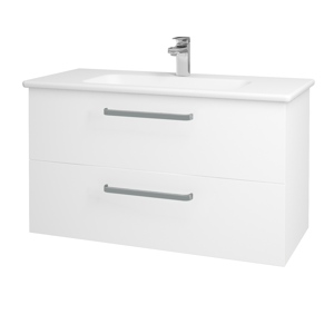 Dřevojas - Koupelnová skříň GIO SZZ2 100 - N01 Bílá lesk / Úchytka T01 / M01 Bílá mat (202811A)