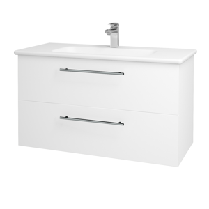 Dřevojas - Koupelnová skříň GIO SZZ2 100 - N01 Bílá lesk / Úchytka T02 / M01 Bílá mat (202811B)