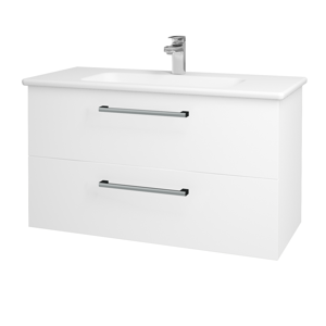 Dřevojas - Koupelnová skříň GIO SZZ2 100 - N01 Bílá lesk / Úchytka T03 / M01 Bílá mat (202811C)