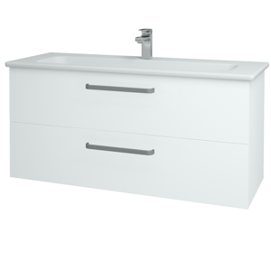 Dřevojas - Koupelnová skříň GIO SZZ2 120 - N01 Bílá lesk / Úchytka T01 / L01 Bílá vysoký lesk (130800A)