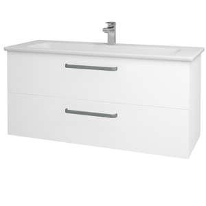 Dřevojas - Koupelnová skříň GIO SZZ2 120 - N01 Bílá lesk / Úchytka T01 / M01 Bílá mat (202972A)
