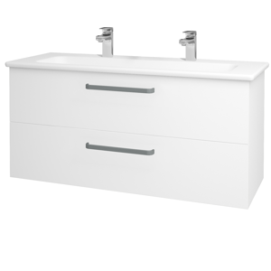 Dřevojas - Koupelnová skříň GIO SZZ2 120 - N01 Bílá lesk / Úchytka T01 / M01 Bílá mat (202972AU)