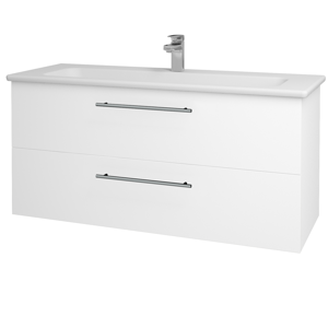 Dřevojas - Koupelnová skříň GIO SZZ2 120 - N01 Bílá lesk / Úchytka T02 / M01 Bílá mat (202972B)
