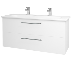 Dřevojas - Koupelnová skříň GIO SZZ2 120 - N01 Bílá lesk / Úchytka T02 / M01 Bílá mat (202972BU)