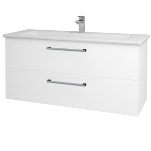 Dřevojas - Koupelnová skříň GIO SZZ2 120 - N01 Bílá lesk / Úchytka T03 / M01 Bílá mat (202972C)