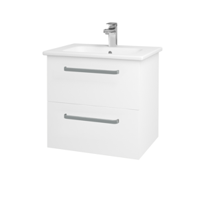 Dřevojas - Koupelnová skříň GIO SZZ2 60 - N01 Bílá lesk / Úchytka T01 / M01 Bílá mat (202040A)