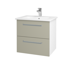 Dřevojas - Koupelnová skříň GIO SZZ2 60 - N01 Bílá lesk / Úchytka T01 / M05 Béžová mat (202057A)
