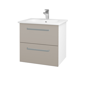 Dřevojas - Koupelnová skříň GIO SZZ2 60 - N01 Bílá lesk / Úchytka T01 / N07 Stone (202088A)
