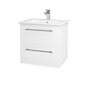Dřevojas - Koupelnová skříň GIO SZZ2 60 - N01 Bílá lesk / Úchytka T02 / M01 Bílá mat (202040B)