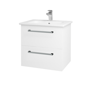 Dřevojas - Koupelnová skříň GIO SZZ2 60 - N01 Bílá lesk / Úchytka T03 / M01 Bílá mat (202040C)