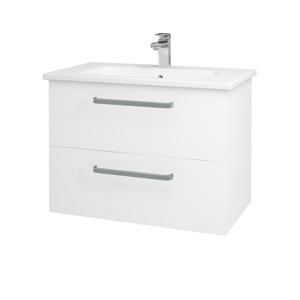 Dřevojas - Koupelnová skříň GIO SZZ2 80 - N01 Bílá lesk / Úchytka T01 / M01 Bílá mat (202200A)