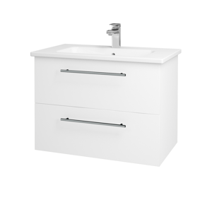 Dřevojas - Koupelnová skříň GIO SZZ2 80 - N01 Bílá lesk / Úchytka T02 / M01 Bílá mat (202200B)