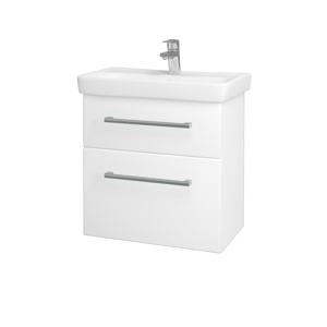 Dřevojas - Koupelnová skříň GO SZZ2 60 - N01 Bílá lesk / Úchytka T03 / M01 Bílá mat (204907C)