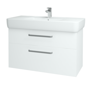 Dřevojas - Koupelnová skříň Q MAX SZZ2 100 - N01 Bílá lesk / Úchytka T01 / L01 Bílá vysoký lesk (132224A)