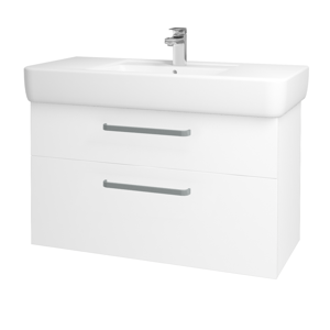Dřevojas - Koupelnová skříň Q MAX SZZ2 100 - N01 Bílá lesk / Úchytka T01 / M01 Bílá mat (198824A)