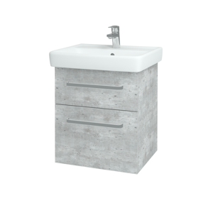 Dřevojas - Koupelnová skříň Q MAX SZZ2 55 - D01 Beton / Úchytka T01 / D01 Beton (67512A)