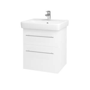 Dřevojas - Koupelnová skříň Q MAX SZZ2 55 - N01 Bílá lesk / Úchytka T02 / M01 Bílá mat (198060B)
