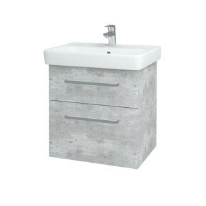 Dřevojas - Koupelnová skříň Q MAX SZZ2 60 - D01 Beton / Úchytka T01 / D01 Beton (67529A)