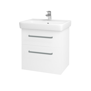 Dřevojas - Koupelnová skříň Q MAX SZZ2 60 - N01 Bílá lesk / Úchytka T01 / M01 Bílá mat (198206A)