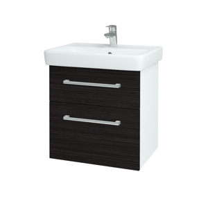 Dřevojas - Koupelnová skříň Q MAX SZZ2 60 - N01 Bílá lesk / Úchytka T03 / D14 Basalt (149017C)