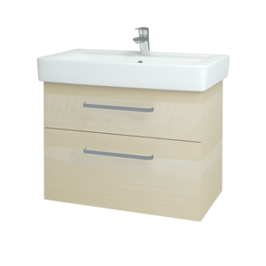 Dřevojas - Koupelnová skříň Q MAX SZZ2 80 - D02 Bříza / Úchytka T01 / D02 Bříza (60322A)