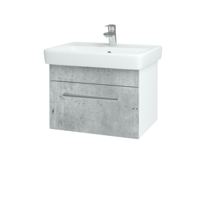 Dřevojas - Koupelnová skříň Q UNO SZZ 60 - N01 Bílá lesk / Úchytka T03 / D16 Beton tmavý (208523C)