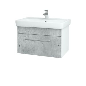 Dřevojas - Koupelnová skříň Q UNO SZZ 70 - N01 Bílá lesk / Úchytka T02 / D16 Beton tmavý (208721B)