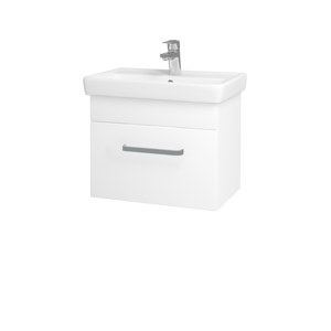 Dřevojas - Koupelnová skříň SOLO SZZ 55 - N01 Bílá lesk / Úchytka T01 / M01 Bílá mat (205546A)
