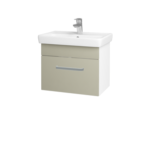 Dřevojas - Koupelnová skříň SOLO SZZ 55 - N01 Bílá lesk / Úchytka T01 / M05 Béžová mat (205553A)