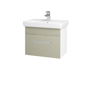 Dřevojas - Koupelnová skříň SOLO SZZ 55 - N01 Bílá lesk / Úchytka T03 / M05 Béžová mat (205553C)