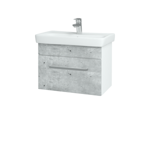 Dřevojas - Koupelnová skříň SOLO SZZ 60 - N01 Bílá lesk / Úchytka T01 / D01 Beton (150259A)