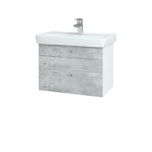 Dřevojas - Koupelnová skříň SOLO SZZ 60 - N01 Bílá lesk / Úchytka T02 / D01 Beton (150259B)