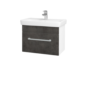 Dřevojas - Koupelnová skříň SOLO SZZ 60 - N01 Bílá lesk / Úchytka T03 / D16 Beton tmavý (205720C)