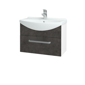 Dřevojas - Koupelnová skříň TAKE IT SZZ 65 - N01 Bílá lesk / Úchytka T01 / D16 Beton tmavý (206703A)