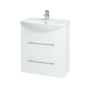 Dřevojas - Koupelnová skříň TAKE IT SZZ2 65 - N01 Bílá lesk / Úchytka T02 / N01 Bílá lesk (134433B)