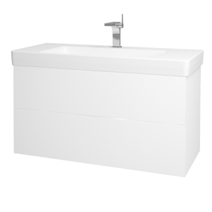 Dřevojas - Koupelnová skříň VARIANTE SZZ2 105 - N01 Bílá lesk / M01 Bílá mat (195861)