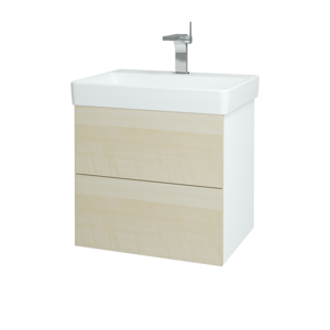 Dřevojas - Koupelnová skříň VARIANTE SZZ2 60 - N01 Bílá lesk / D02 Bříza (162986)