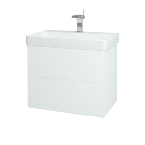 Dřevojas - Koupelnová skříň VARIANTE SZZ2 70 - N01 Bílá lesk / L01 Bílá vysoký lesk (163631)