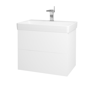 Dřevojas - Koupelnová skříň VARIANTE SZZ2 70 - N01 Bílá lesk / M01 Bílá mat (195052)